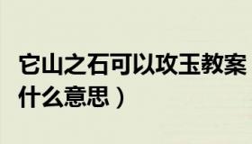 它山之石可以攻玉教案（它山之石可以攻玉是什么意思）