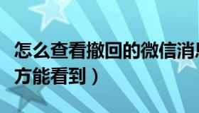 怎么查看撤回的微信消息（微信撤回的消息对方能看到）