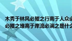 木秀于林风必摧之行高于人众必非之什么意思（木秀于林风必摧之堆高于岸流必湍之是什么意思）