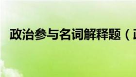 政治参与名词解释题（政治参与名词解释）