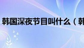 韩国深夜节目叫什么（韩国深夜十九禁节目）