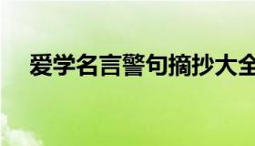 爱学名言警句摘抄大全（爱学习的名言）