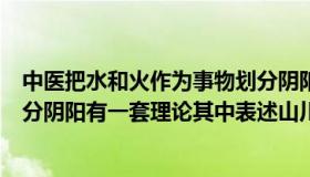 中医把水和火作为事物划分阴阳属性的标志（古代地理中划分阴阳有一套理论其中表述山川河流的阴是指）