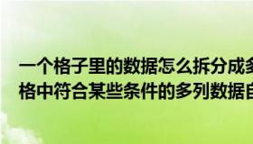 一个格子里的数据怎么拆分成多列（excel中 如何将一个表格中符合某些条件的多列数据自动导入另一个）