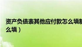 资产负债表其他应付款怎么填制（资产负债表其他应付款怎么填）