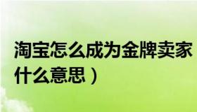 淘宝怎么成为金牌卖家（淘宝上的金牌卖家是什么意思）