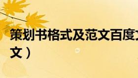 策划书格式及范文百度文库（策划书格式及范文）