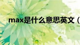 max是什么意思英文（max是什么意思）