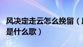 风决定走云怎么挽留（风决定要走云怎么挽留是什么歌）