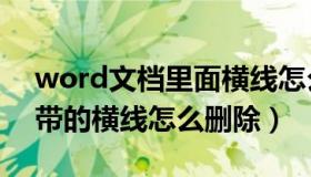 word文档里面横线怎么删除（word文档自带的横线怎么删除）