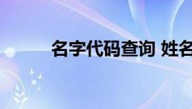 名字代码查询 姓名代码查询网站