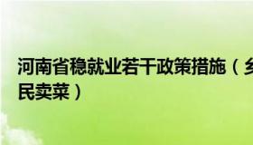 河南省稳就业若干政策措施（乡野晚韵：河南出台措施帮农民卖菜）