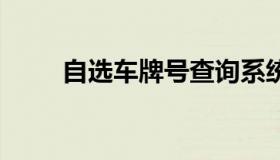 自选车牌号查询系统 可选车牌查询