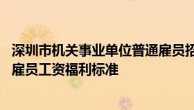 深圳市机关事业单位普通雇员招聘实施细则 深圳市事业单位雇员工资福利标准