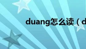 duang怎么读（dua怎么读音）