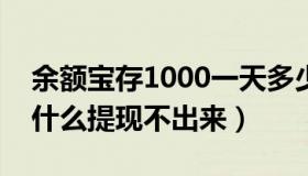 余额宝存1000一天多少钱（安逸花有额度为什么提现不出来）