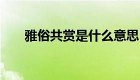 雅俗共赏是什么意思 雅俗共赏指什么