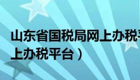 山东省国税局网上办税平台（山东税务总局网上办税平台）