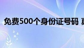 免费500个身份证号码 真人实名认证身份证