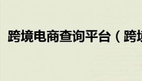 跨境电商查询平台（跨境电商查询平台官网