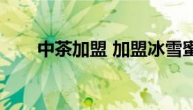 中茶加盟 加盟冰雪蜜城大概多少钱）