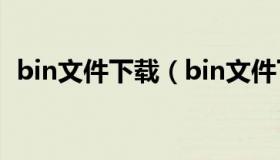 bin文件下载（bin文件下载地址怎样下载）