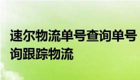 速尔物流单号查询单号（速尔快递查询单号查询跟踪物流