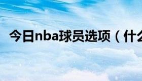 今日nba球员选项（什么是NBA球员选项）