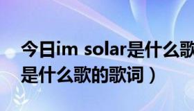 今日im solar是什么歌（I am single lady 是什么歌的歌词）