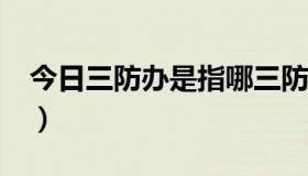 今日三防办是指哪三防?（三防办是指哪三防）