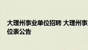 大理州事业单位招聘 大理州事业单位招聘2023考试招聘职位表公告