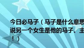 今日必马子（马子是什么意思呀就是一个男生和他的朋友，说另一个女生是他的马子、主意照顾点、马子是什么意思呀！）