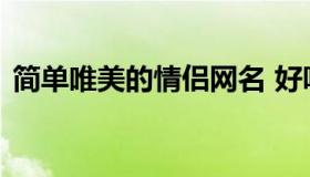 简单唯美的情侣网名 好听唯美简单情侣网名