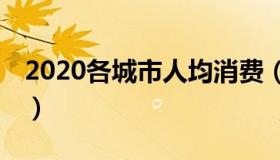 2020各城市人均消费（35城人均消费排行榜）