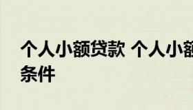 个人小额贷款 个人小额贷款需要什么手续和条件