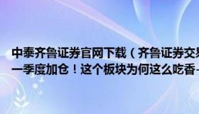 中泰齐鲁证券官网下载（齐鲁证券交易行情：险资、知名私募重仓基金一季度加仓！这个板块为何这么吃香-钱瞻研报特别版）