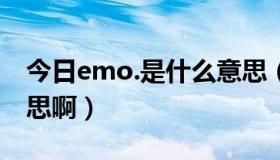 今日emo.是什么意思（emoticon 是什么意思啊）