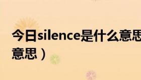 今日silence是什么意思中文（silence是什么意思）