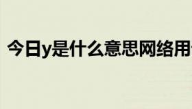 今日y是什么意思网络用语（YY是什么意思）