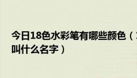 今日18色水彩笔有哪些颜色（18色水彩笔的18种颜色分别叫什么名字）