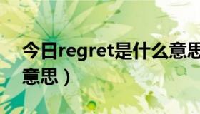 今日regret是什么意思中文（regret是什么意思）