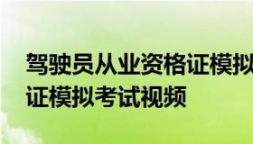 驾驶员从业资格证模拟考试 驾驶员从业资格证模拟考试视频