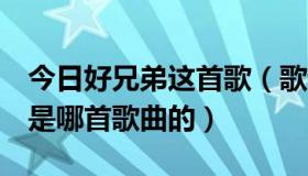 今日好兄弟这首歌（歌词 好兄弟我永远挺你 是哪首歌曲的）