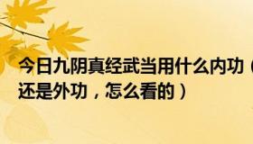 今日九阴真经武当用什么内功（九阴真经武当太极剑是内功还是外功，怎么看的）