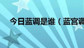 今日蓝调是谁（蓝宫调是杰伦的歌吗、）