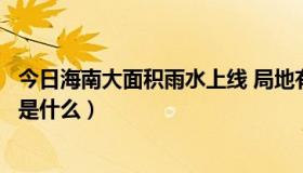 今日海南大面积雨水上线 局地有暴雨（海南暴雨形成的原因是什么）