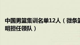 中国男篮集训名单12人（微条篮球：中国男篮集训名单：姚明担任领队）