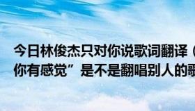 今日林俊杰只对你说歌词翻译（林俊杰《她说》中的“只对你有感觉”是不是翻唱别人的歌）