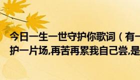 今日一生一世守护你歌词（有一首歌的歌词叫就让我为了守护一片场,再苦再累我自己尝,是首DJ,谁知道）