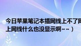 今日苹果笔记本插网线上不了网（我的苹果本如何上网啊插上网线什么也没显示啊~~）